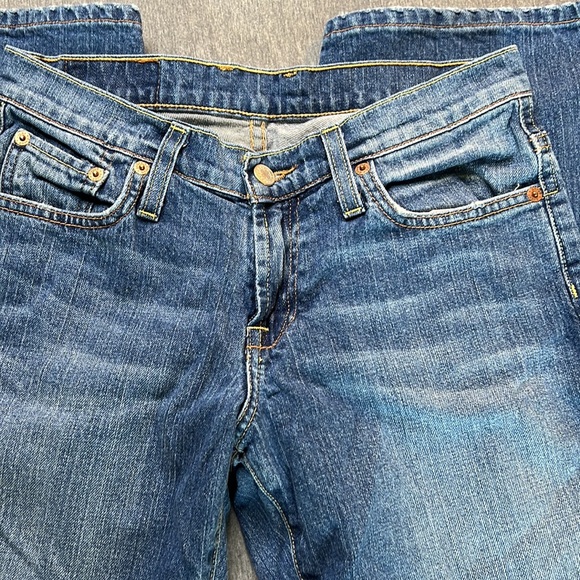 Vintage Lucky Brand Low Rise Flare Blue  Denim Jeans Sz 26” Waist Short L 29” - Picture 2 of 13